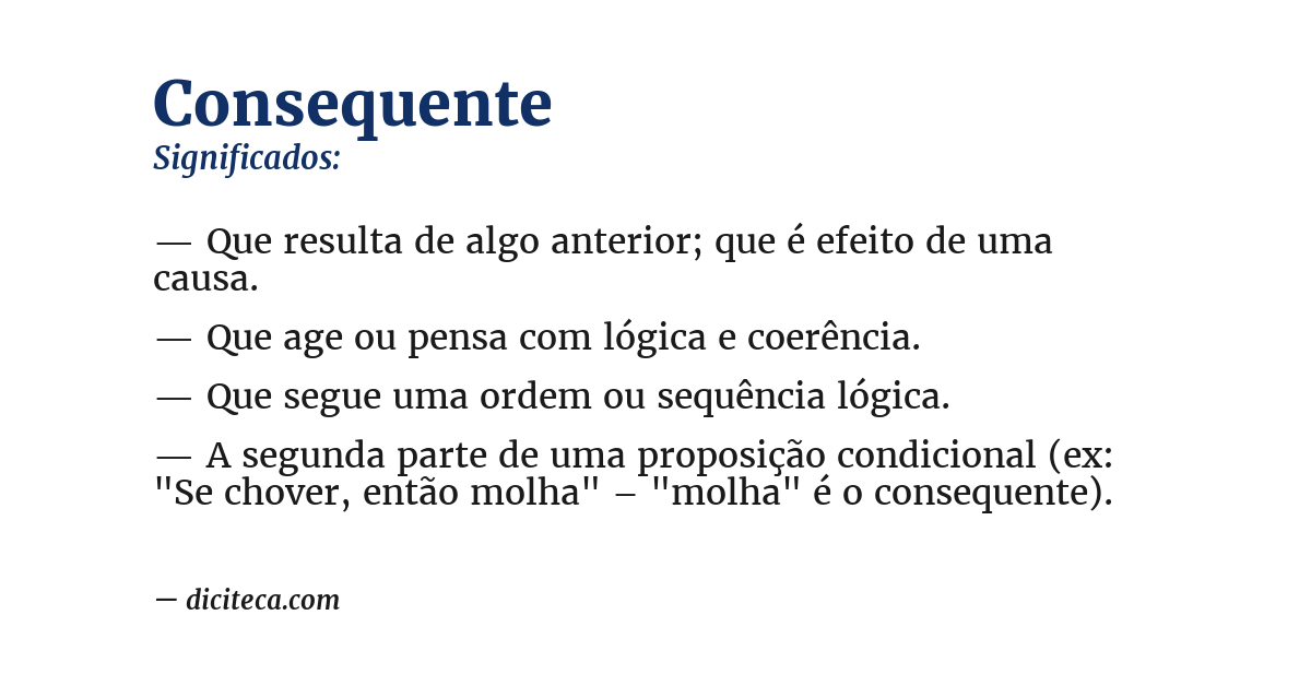 Significado de consequente
