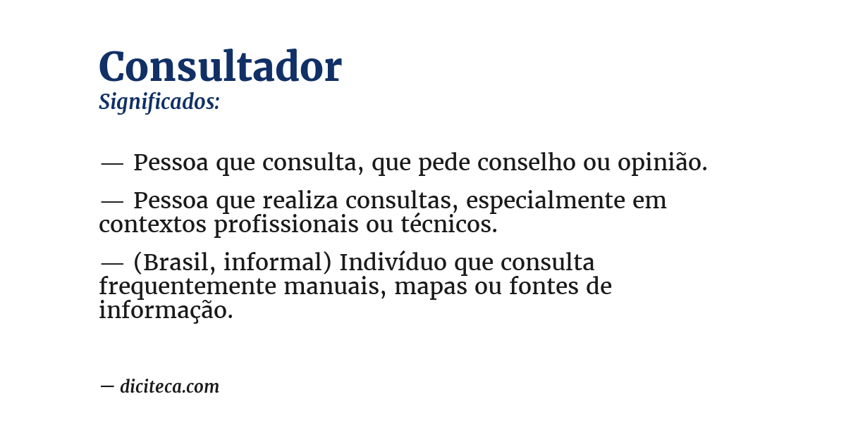 Significado de consultador