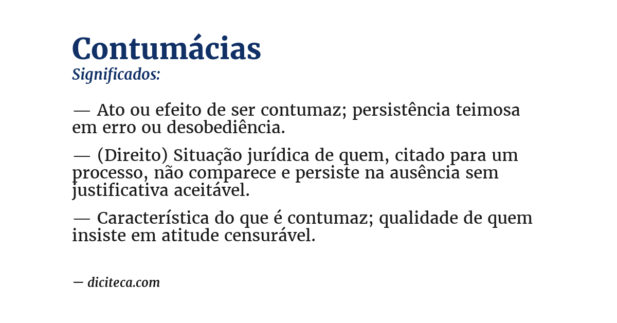 Significado de contumácias