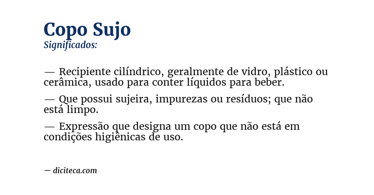Significado de copo sujo