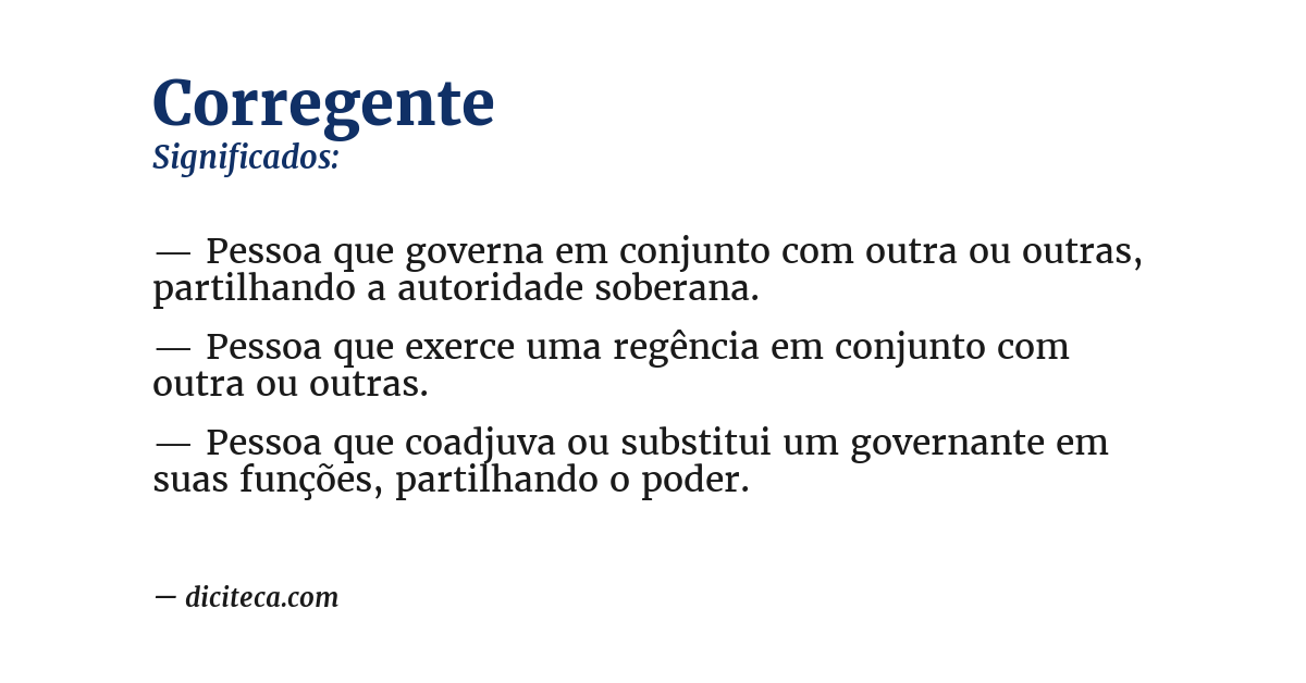 Significado de corregente