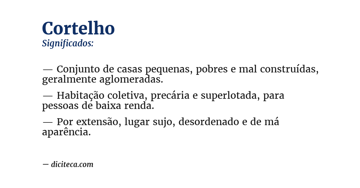 Significado de cortelho