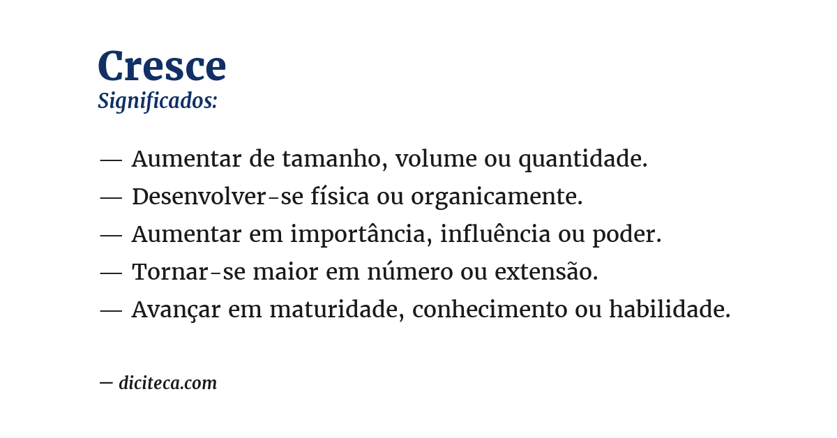 Significado de cresce