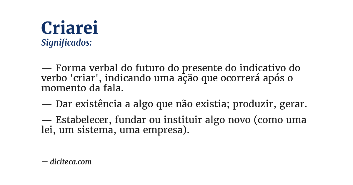 Significado de criarei