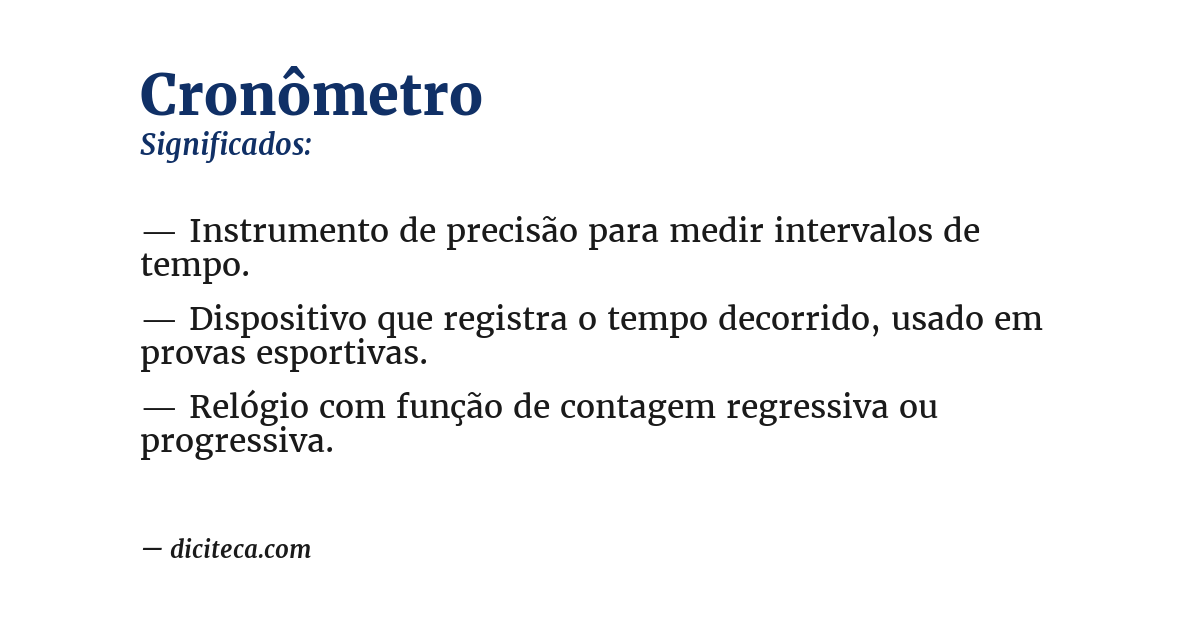 Significado de cronômetro