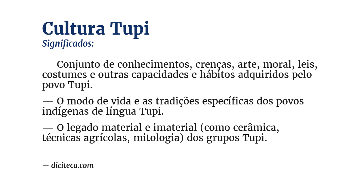 Significado de cultura tupi