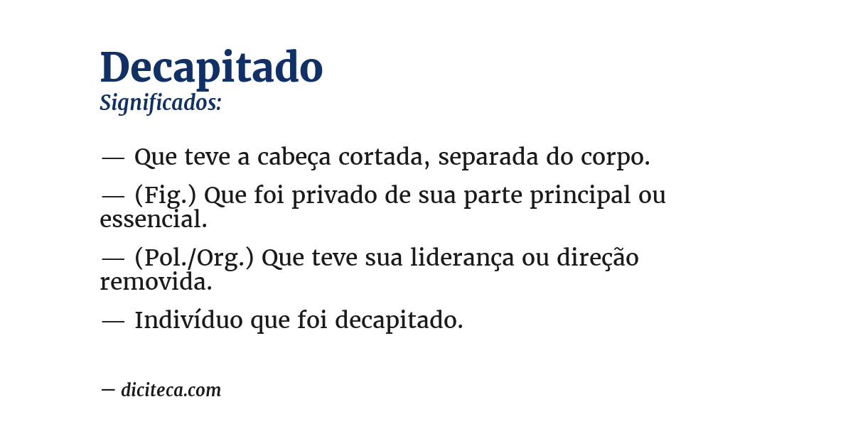 Significado de decapitado
