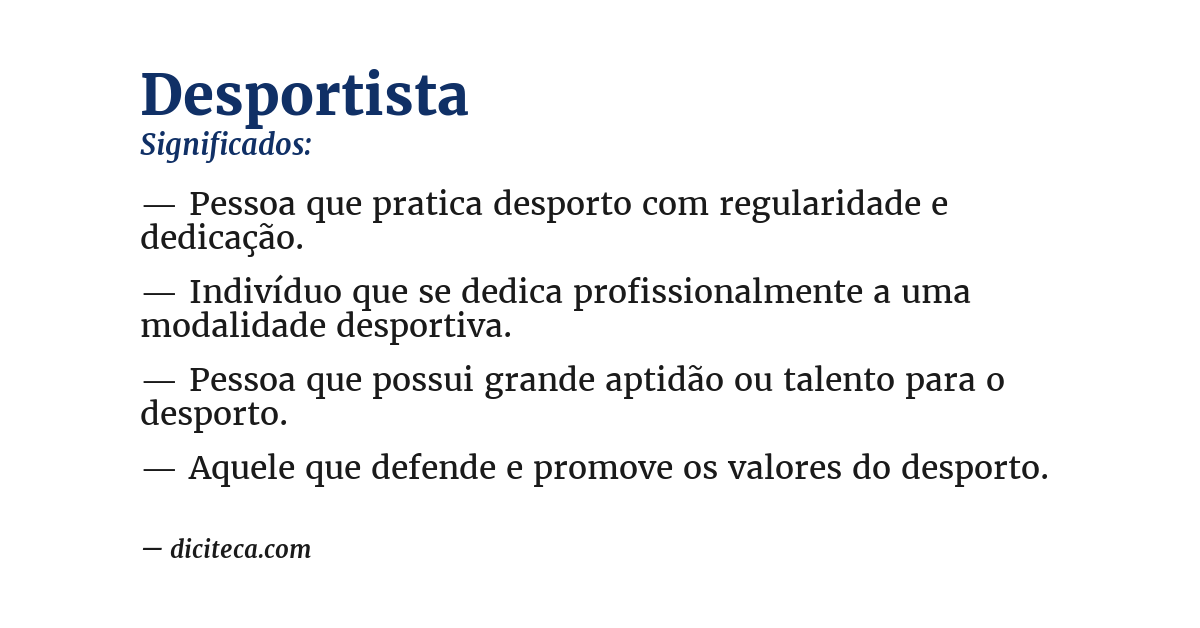 Significado de desportista