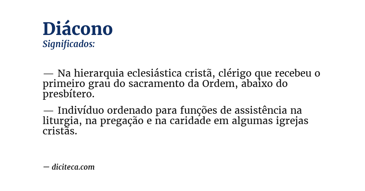 Significado de diácono