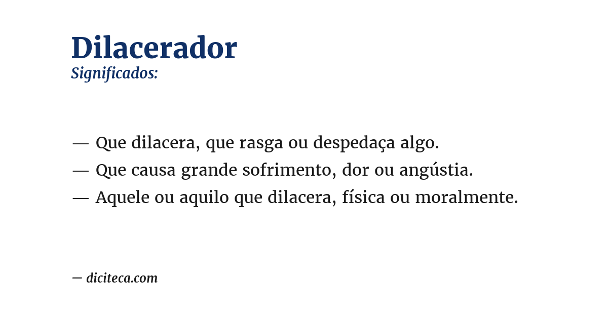 Significado de dilacerador