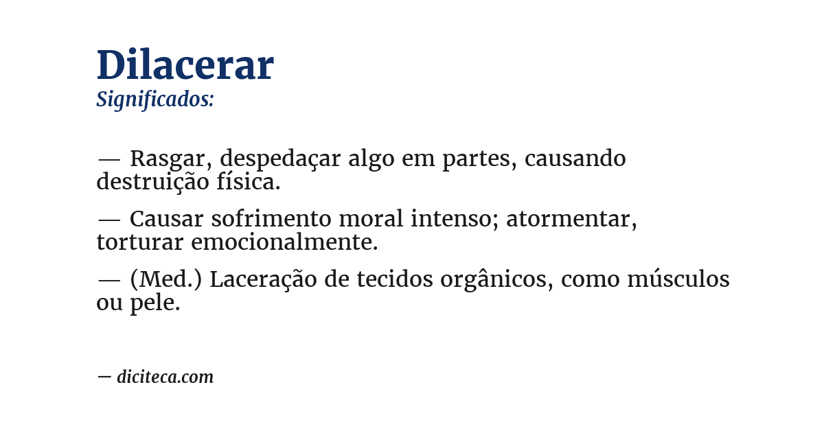Significado de dilacerar
