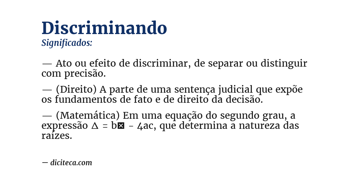 Significado de discriminando