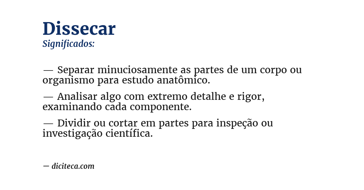 Significado de dissecar