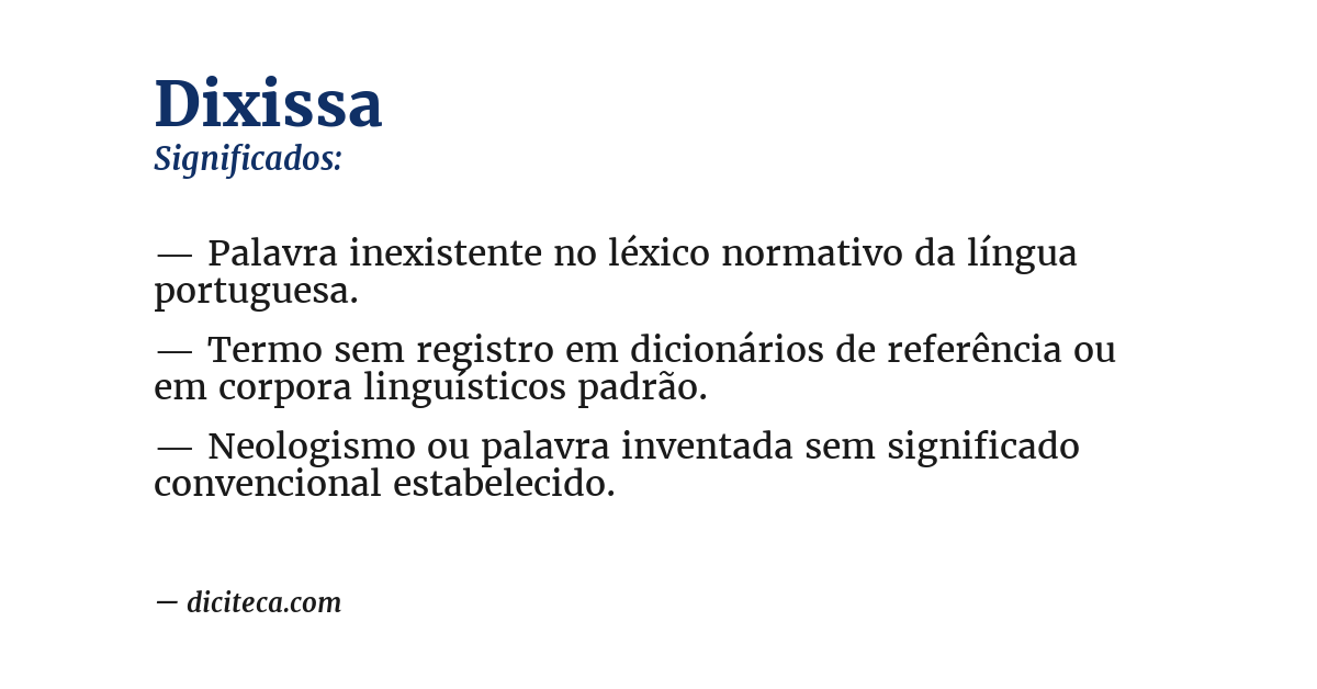 Significado de dixissa