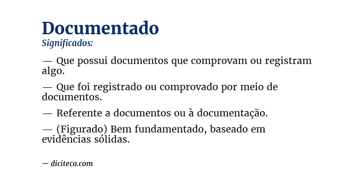 Significado de documentado