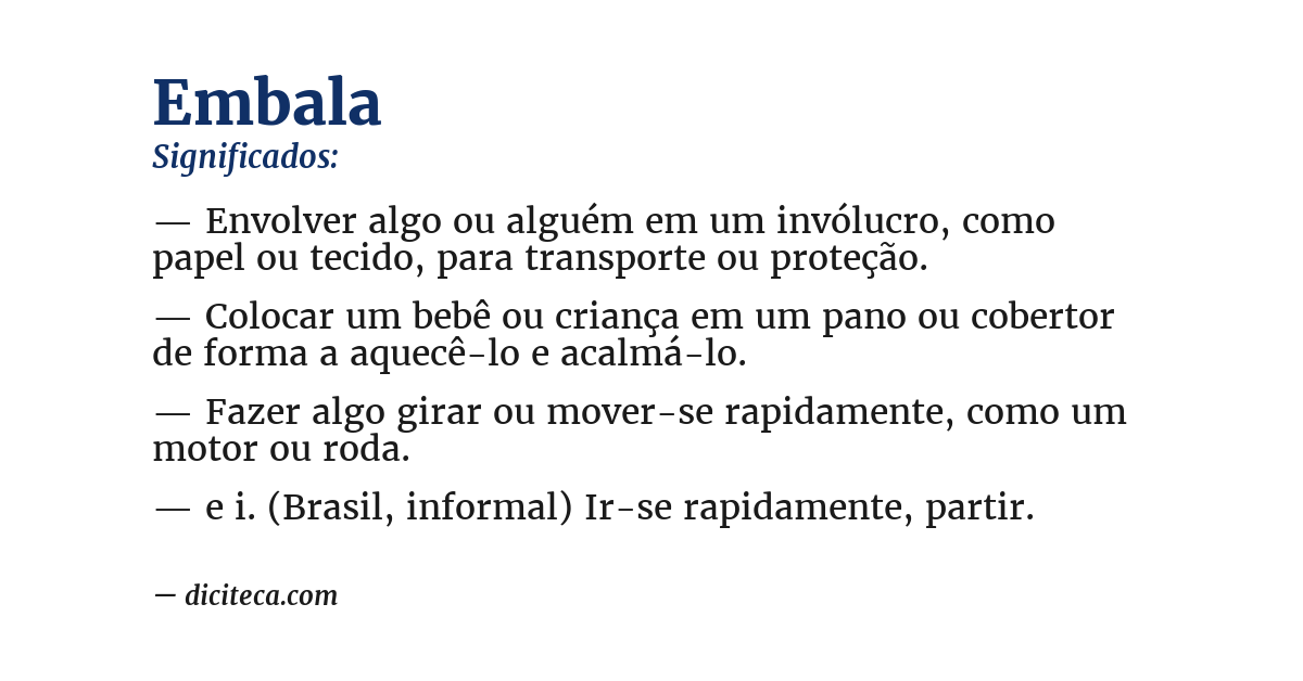 Significado de embala