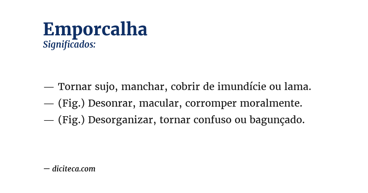 Significado de emporcalha