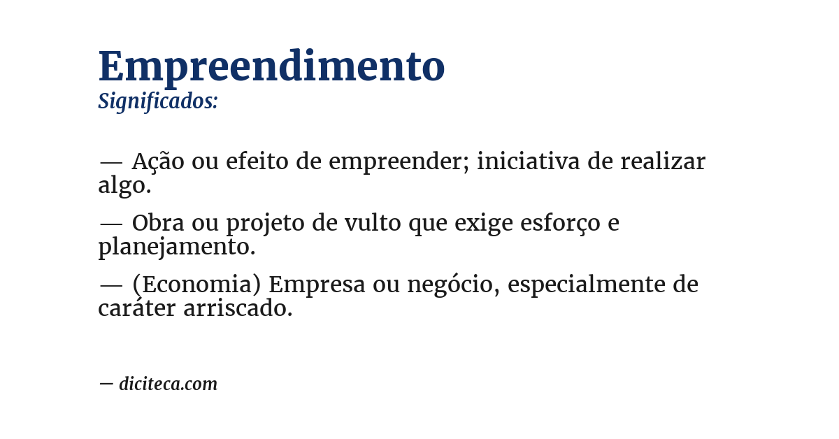Significado de empreendimento