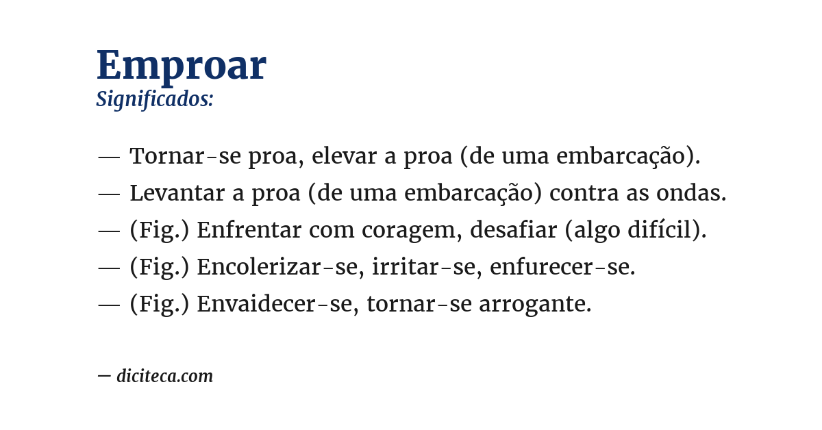 Significado de emproar