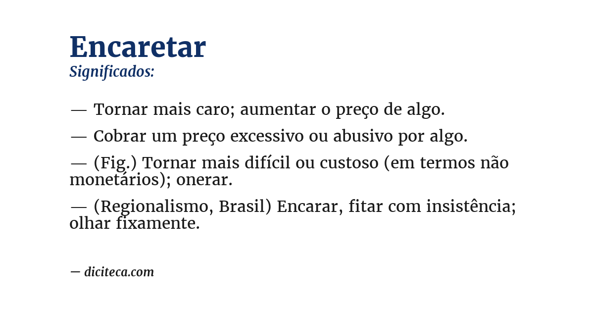 Significado de encaretar