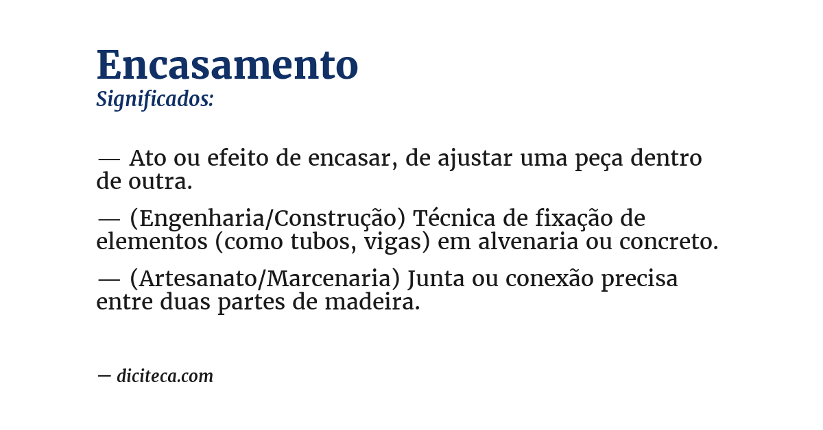 Significado de encasamento
