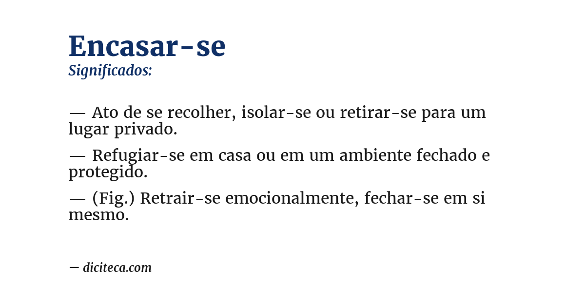 Significado de encasar-se