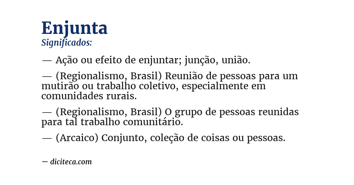 Significado de enjunta