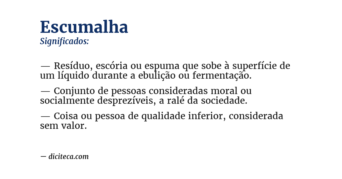 Significado de escumalha
