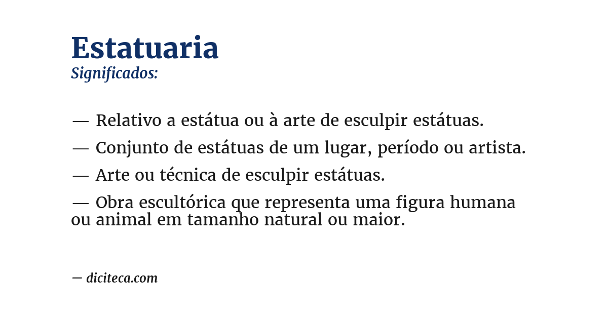Significado de estatuaria
