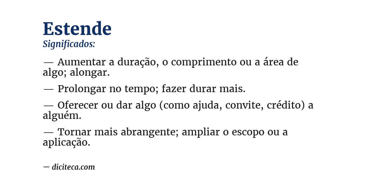 Significado de estende