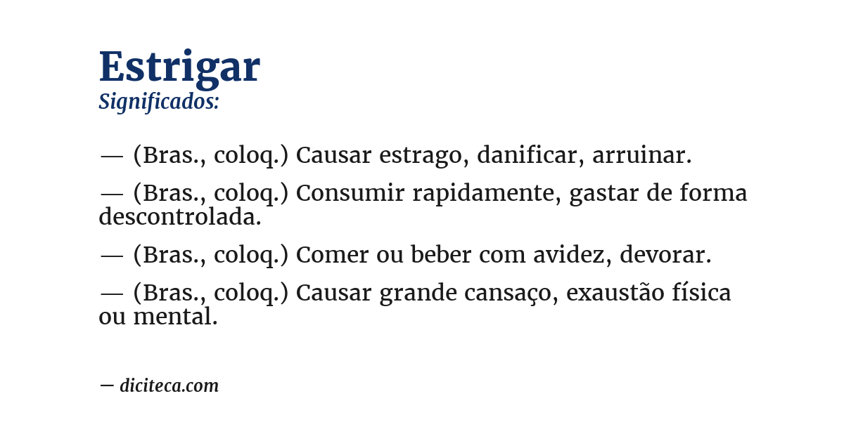 Significado de estrigar