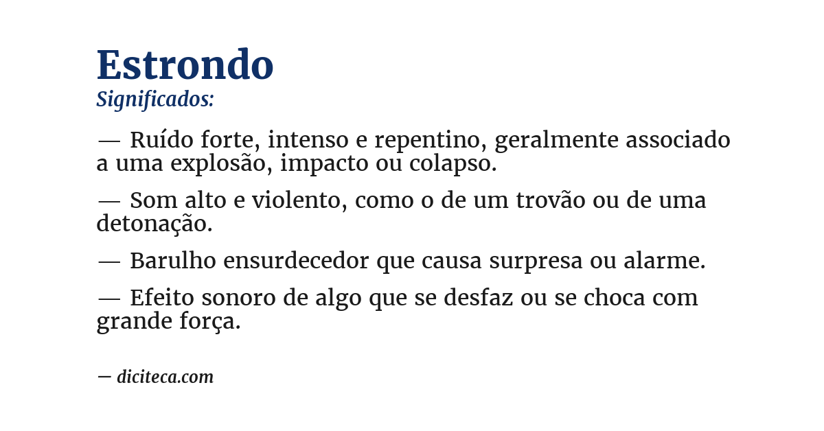 Significado de estrondo