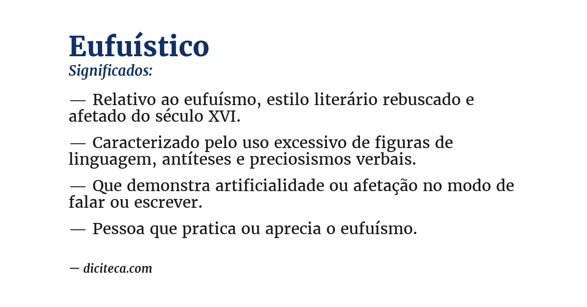 Significado de eufuístico