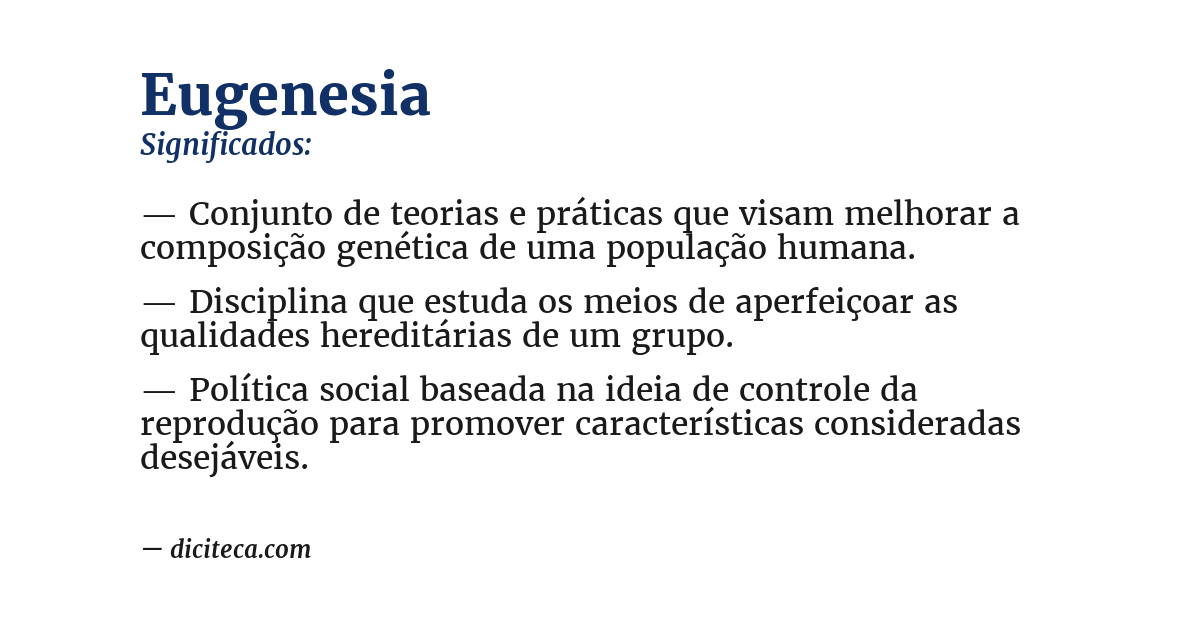 Significado de eugenesia