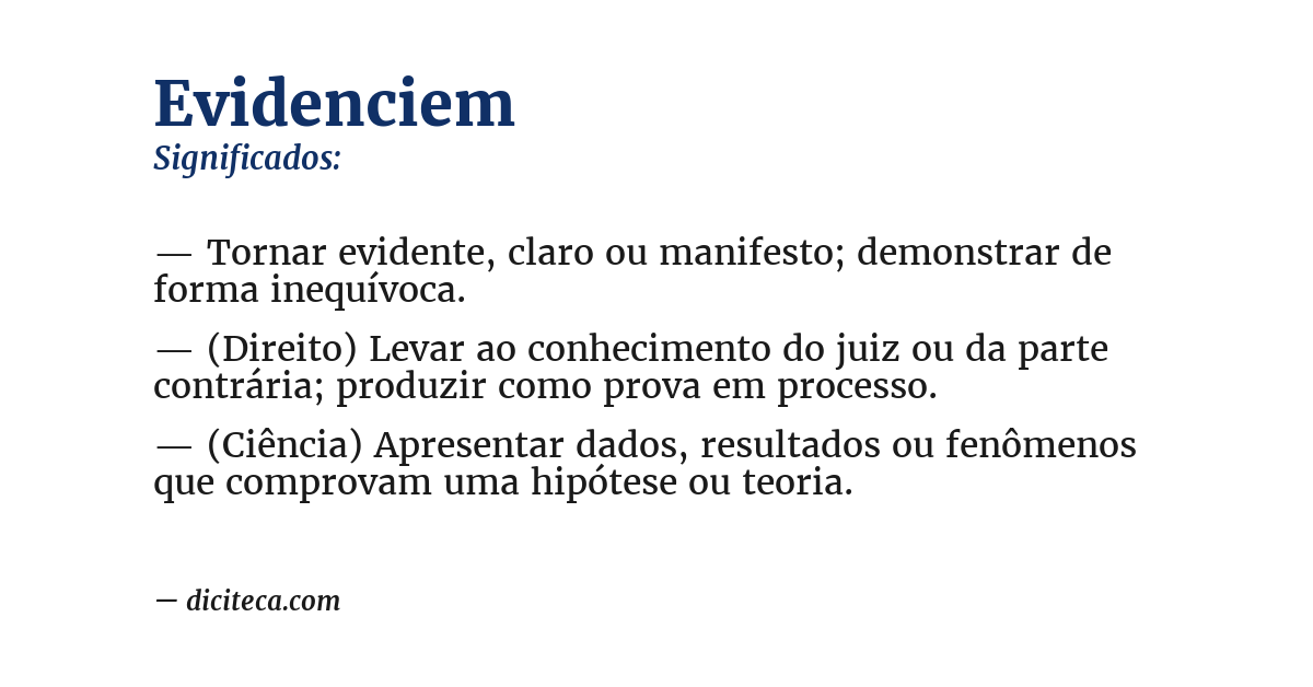 Significado de evidenciem