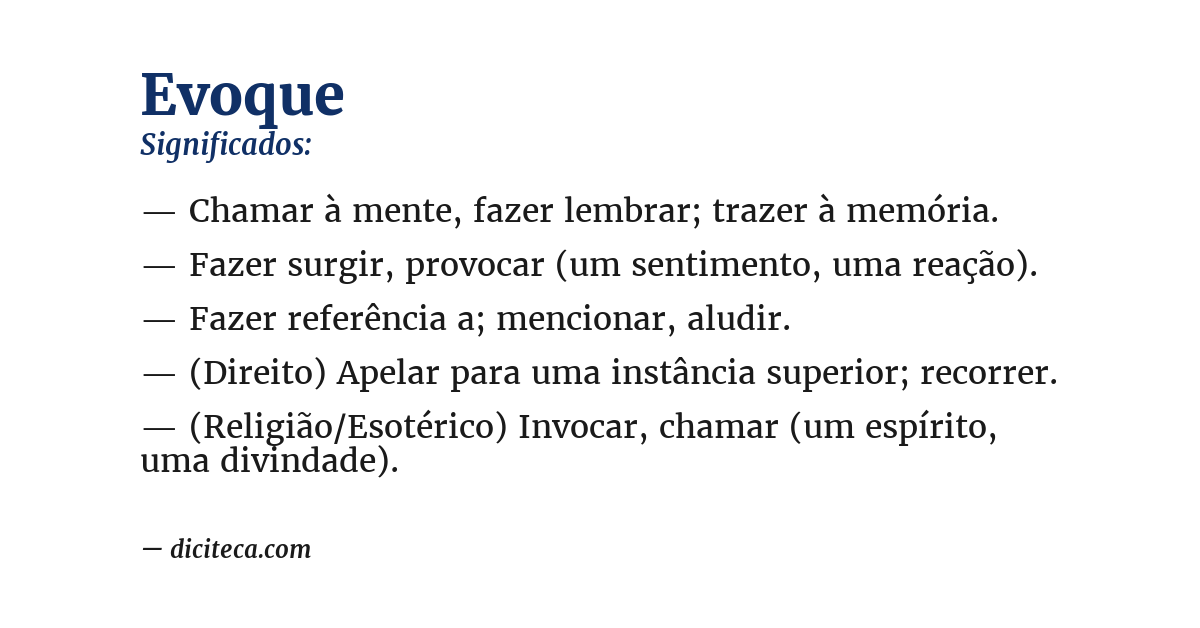 Significado de evoque