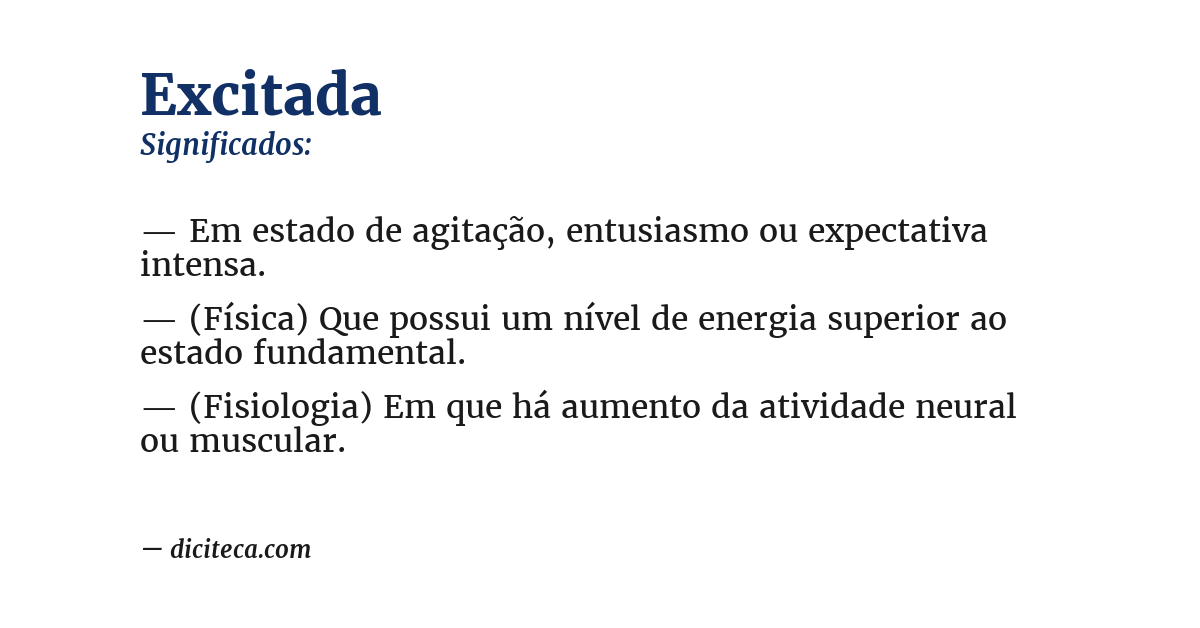 Significado de excitada