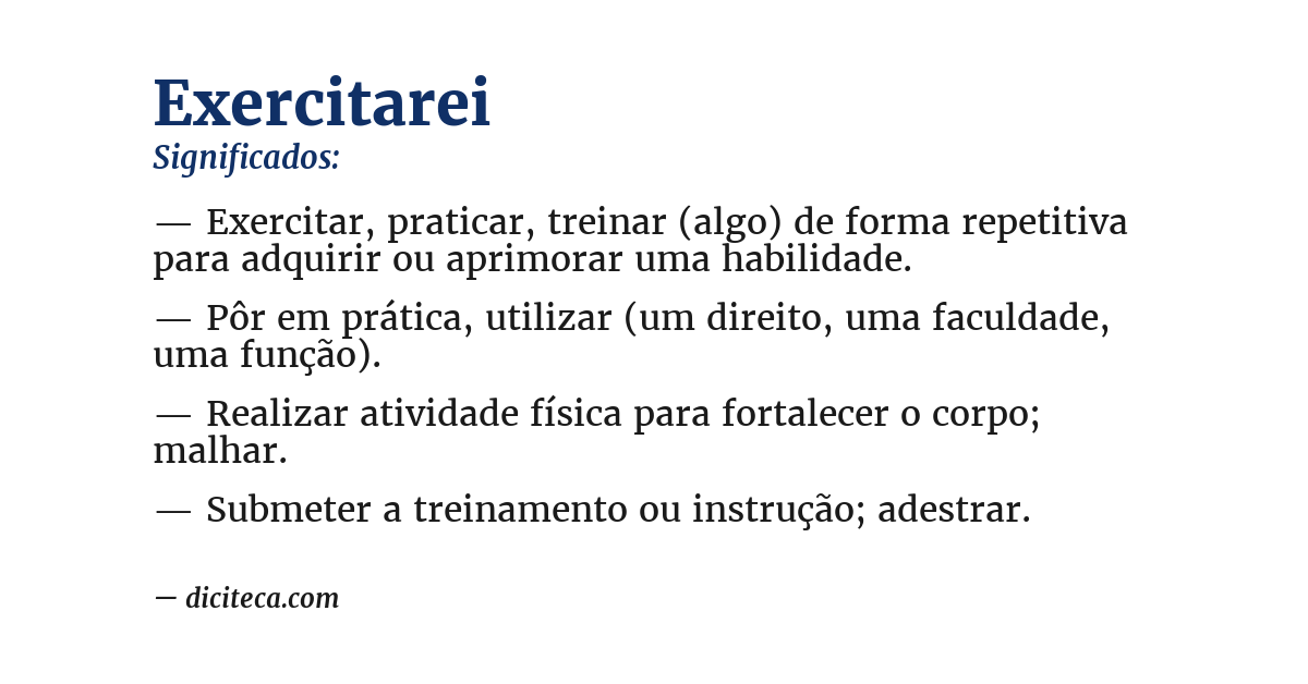 Significado de exercitarei