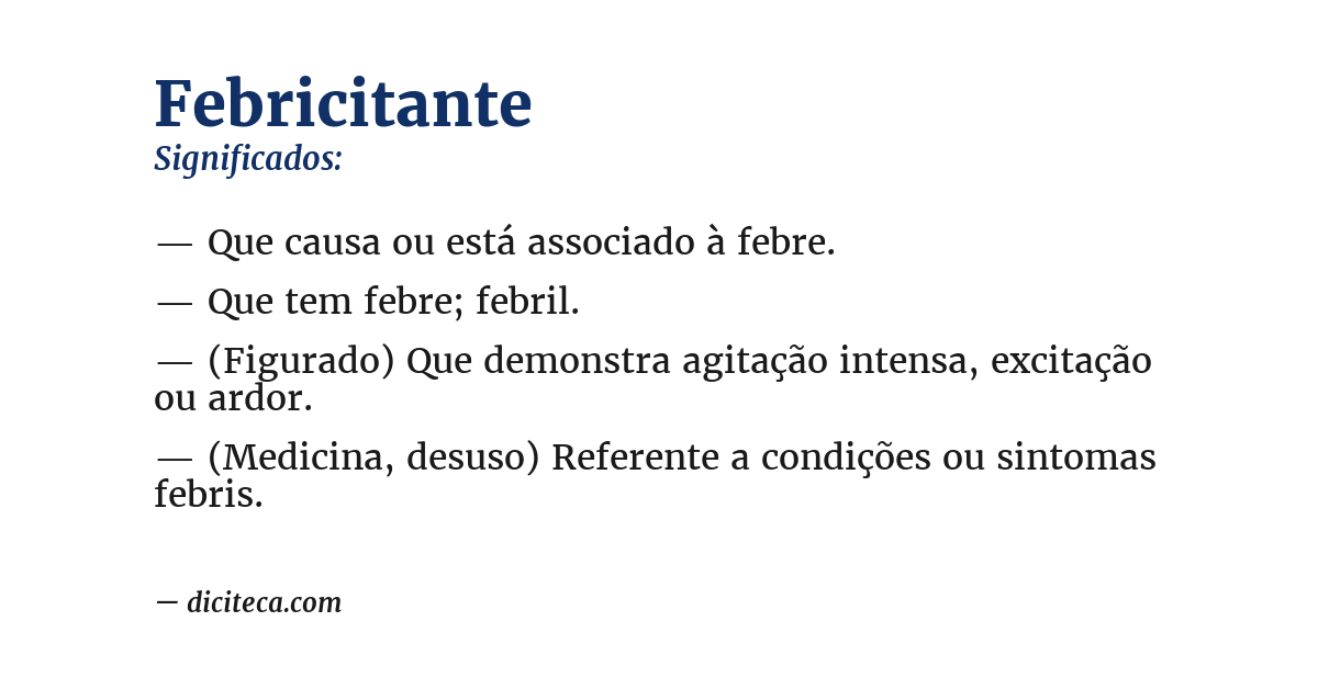 Significado de febricitante