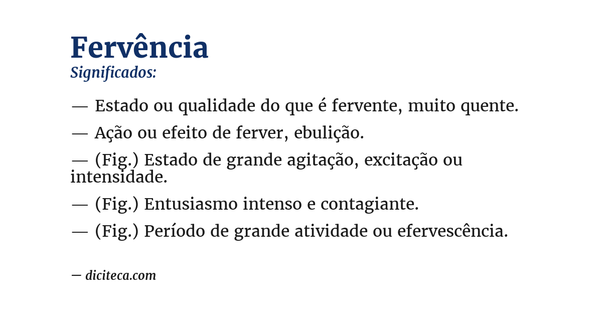 Significado de fervência