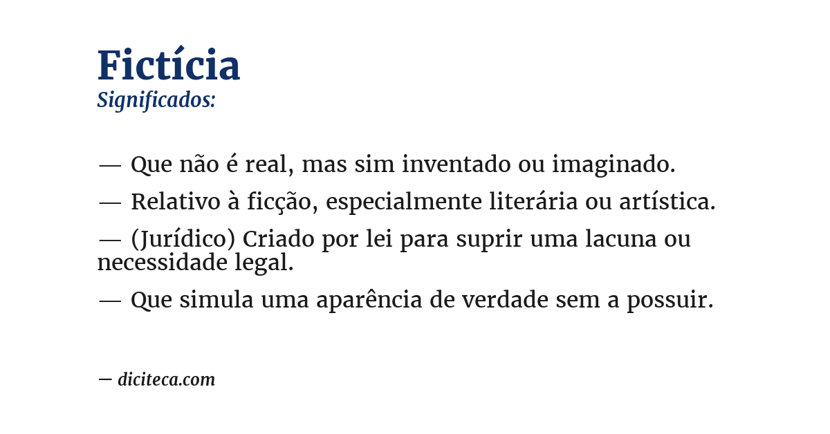 Significado de fictícia