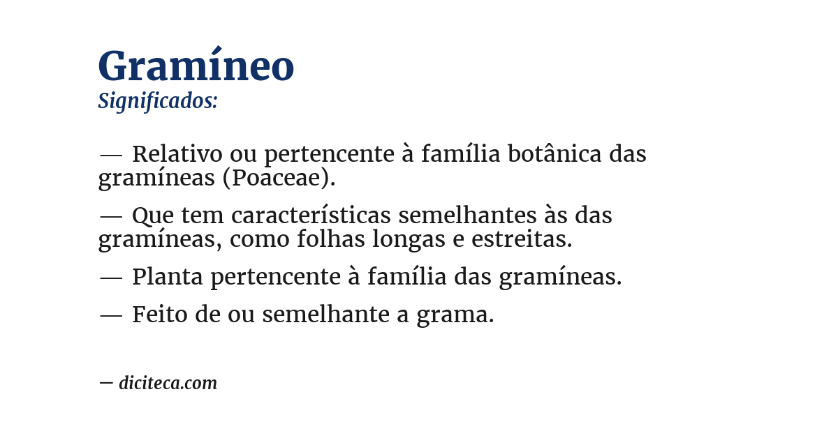 Significado de gramíneo