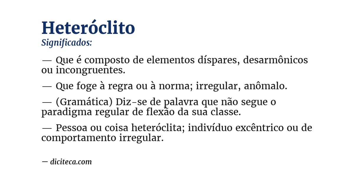 Significado de heteróclito