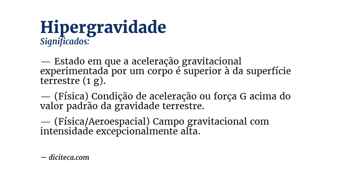 Significado de hipergravidade