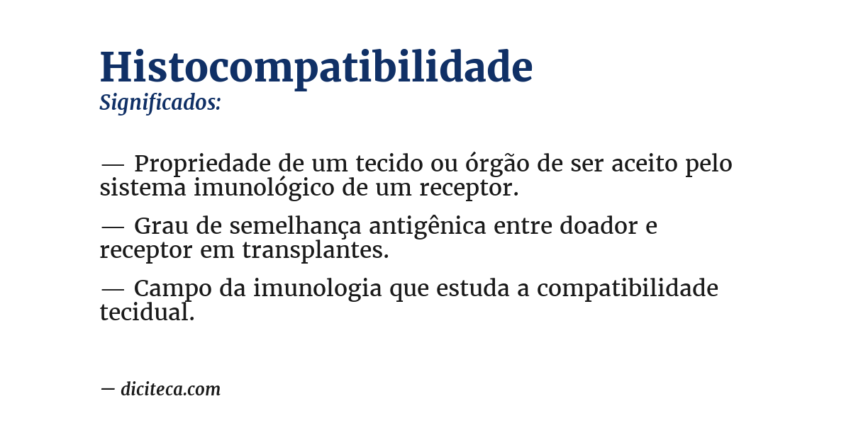 Significado de histocompatibilidade