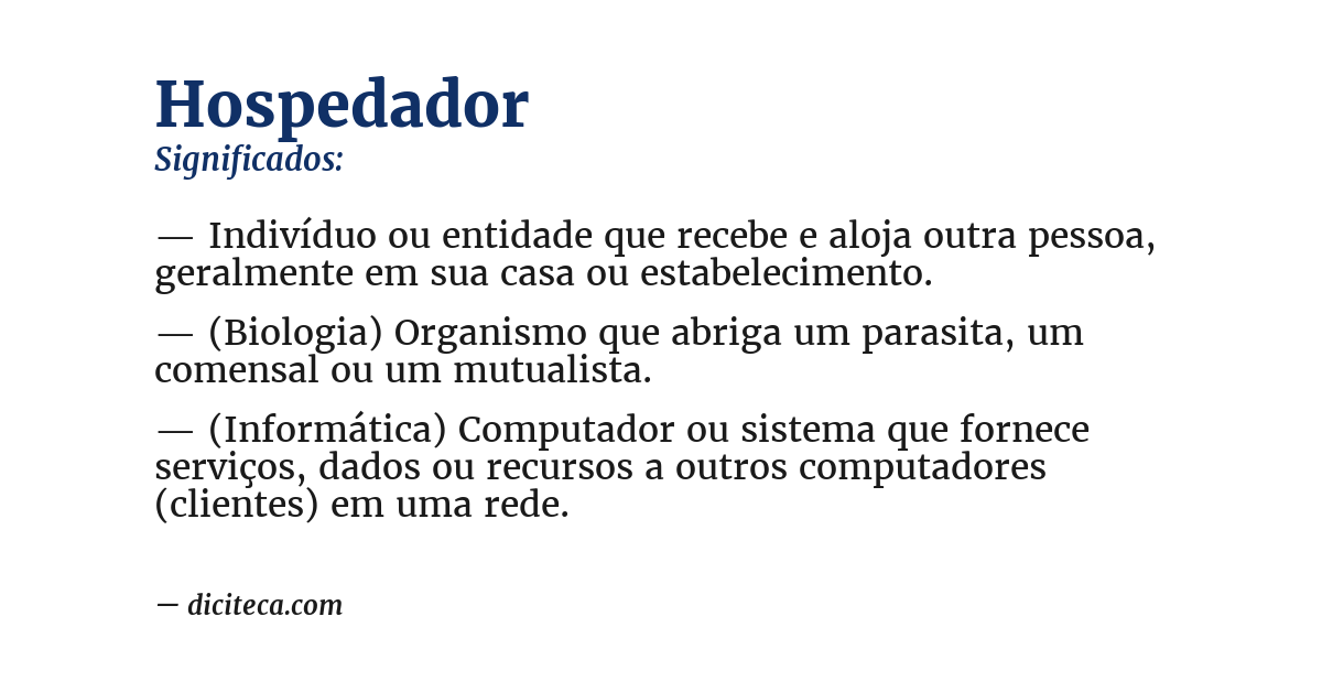 Significado de hospedador