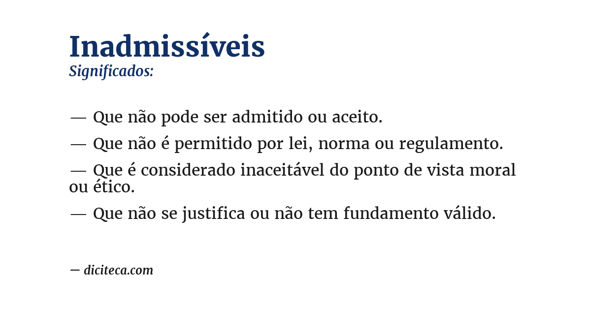 Significado de inadmissíveis