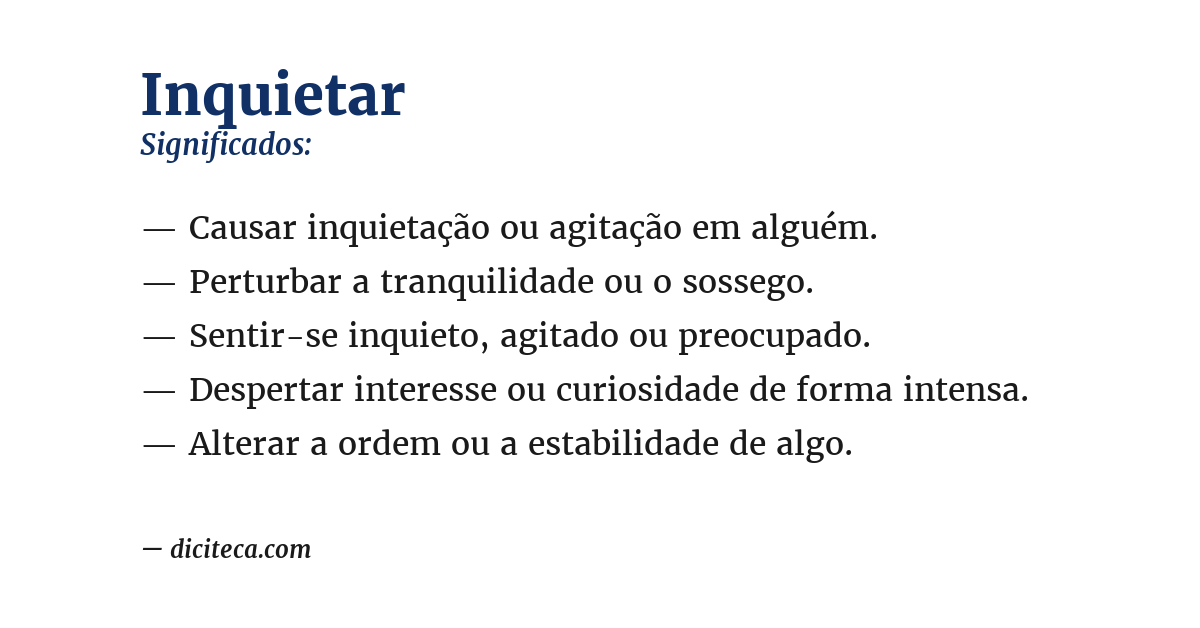 Significado de inquietar