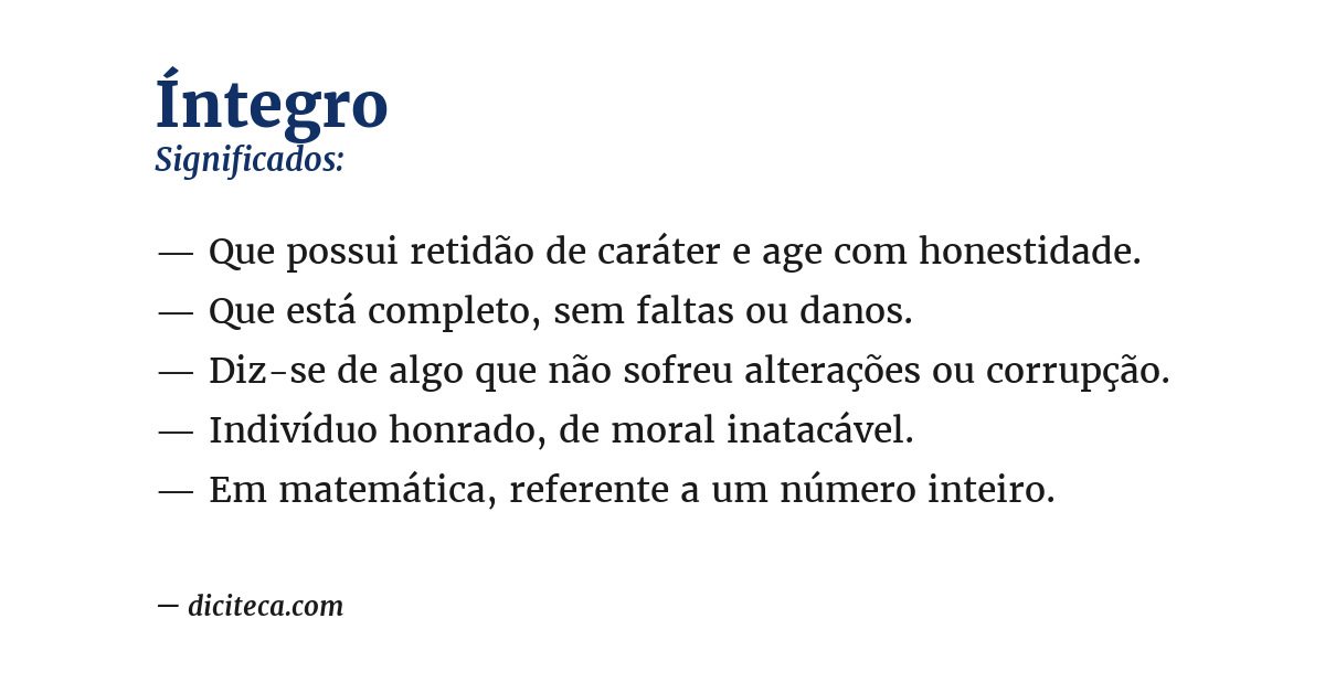 Significado de íntegro
