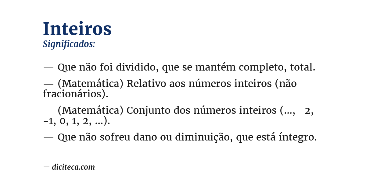Significado de inteiros